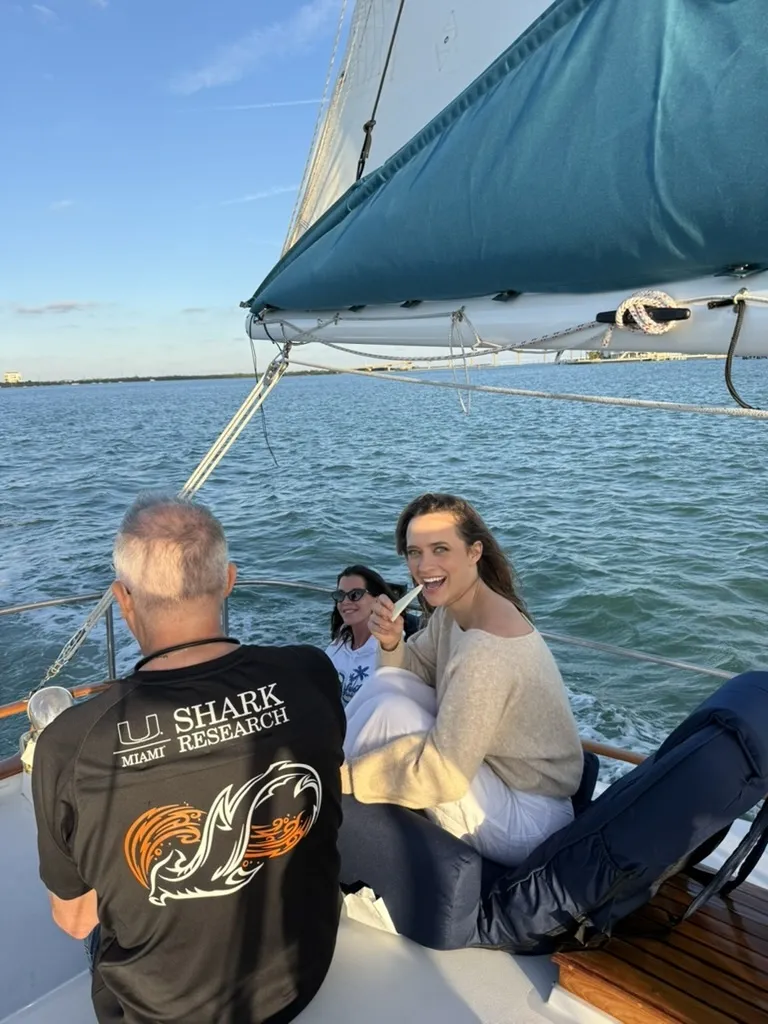 Guests enjoying a sunset sail charter