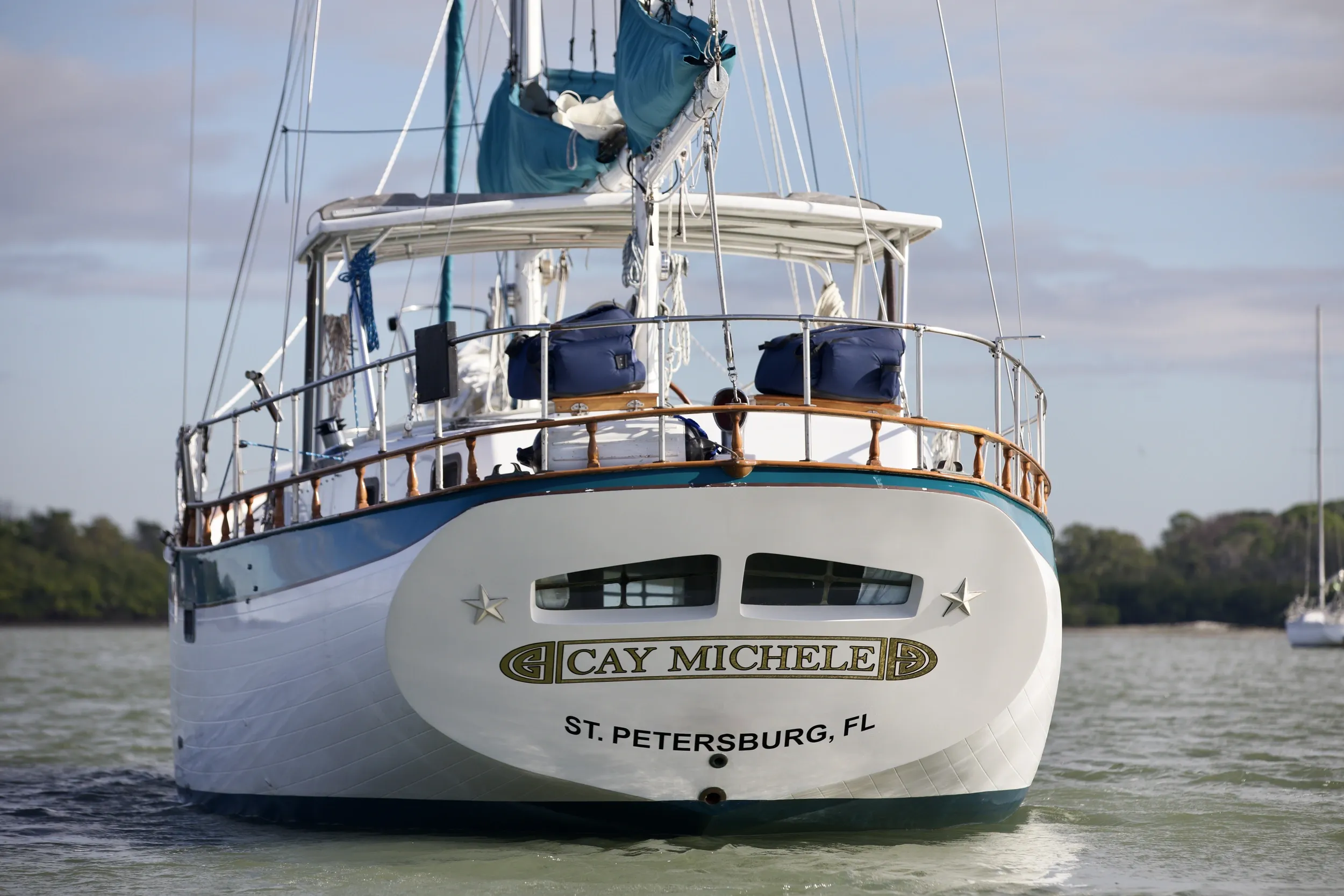 Stern of SV Cay Michele